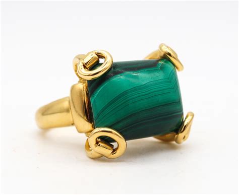 malachite gucci ring|Gucci Milano Horsebit Cocktail Ring In 18Kt Yellow .